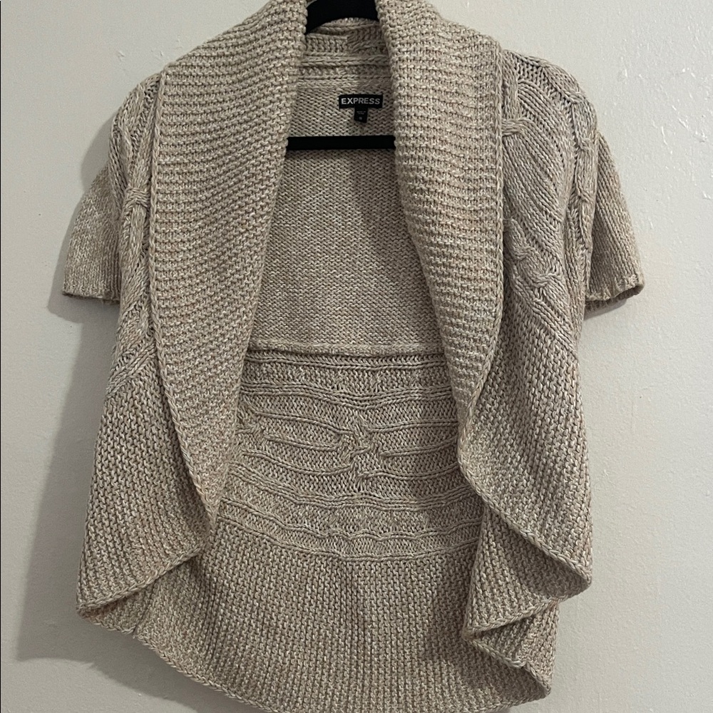 Express Women's Beige Knit Poncho